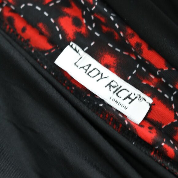Lady Rich London Maxi Dress Red Pattern Chic Elegance - Picture 4 of 4